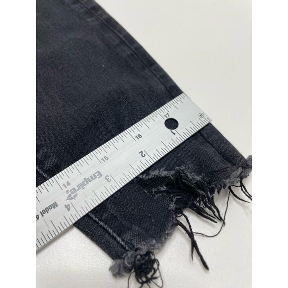 American Eagle Black Denim Distresses Frayed Skinny Jeans Dark Washed Goth 4 - Picture 11 of 11